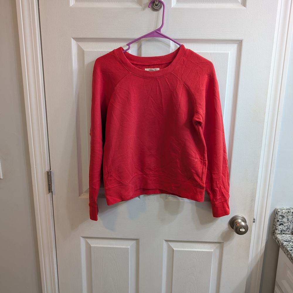 Madewell Raglan Sleeve Red Crewneck Pullover Sweatshirt Cotton - Size S